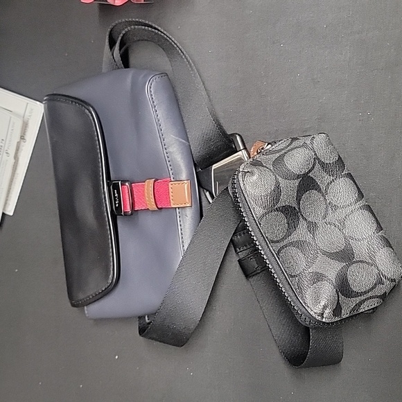 COACH RIDER DOUBLE BELT BAG IN COLORBLOCK SIGNATURE CANVAS - Picture 5 of 6